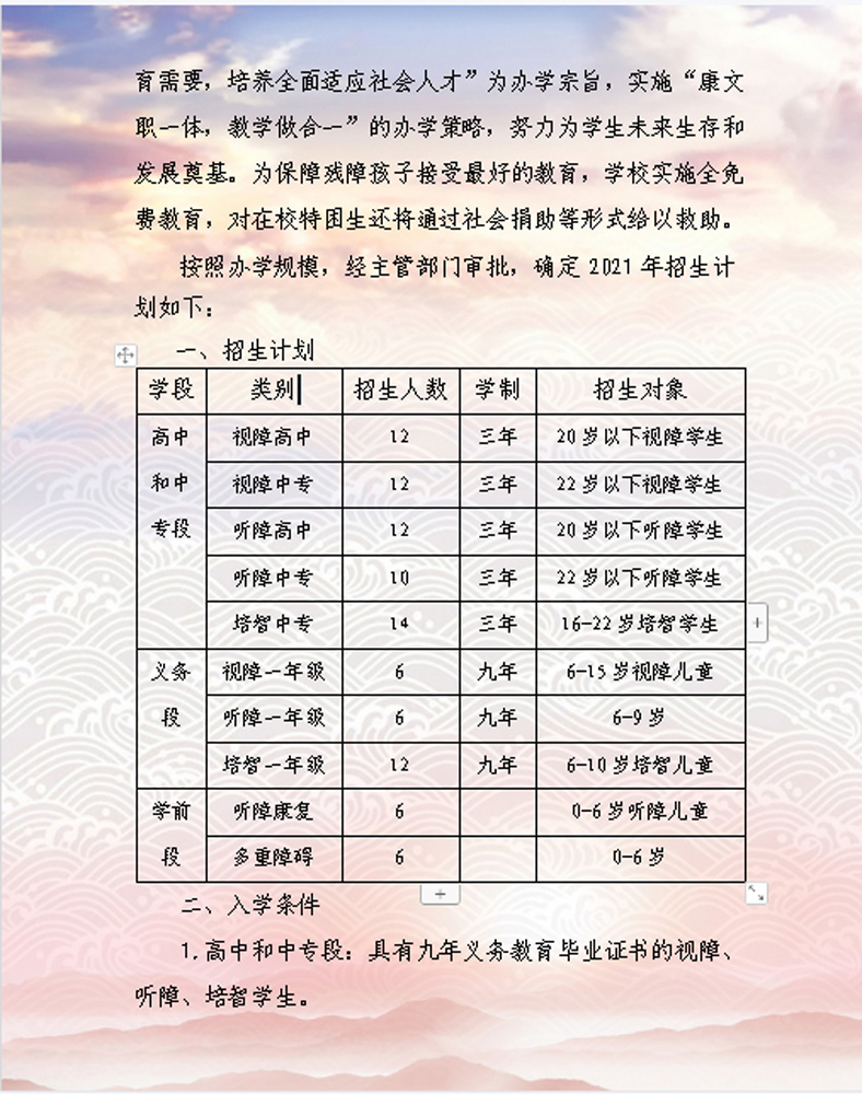 淄博市特殊教育中心2021年招生簡(jiǎn)章